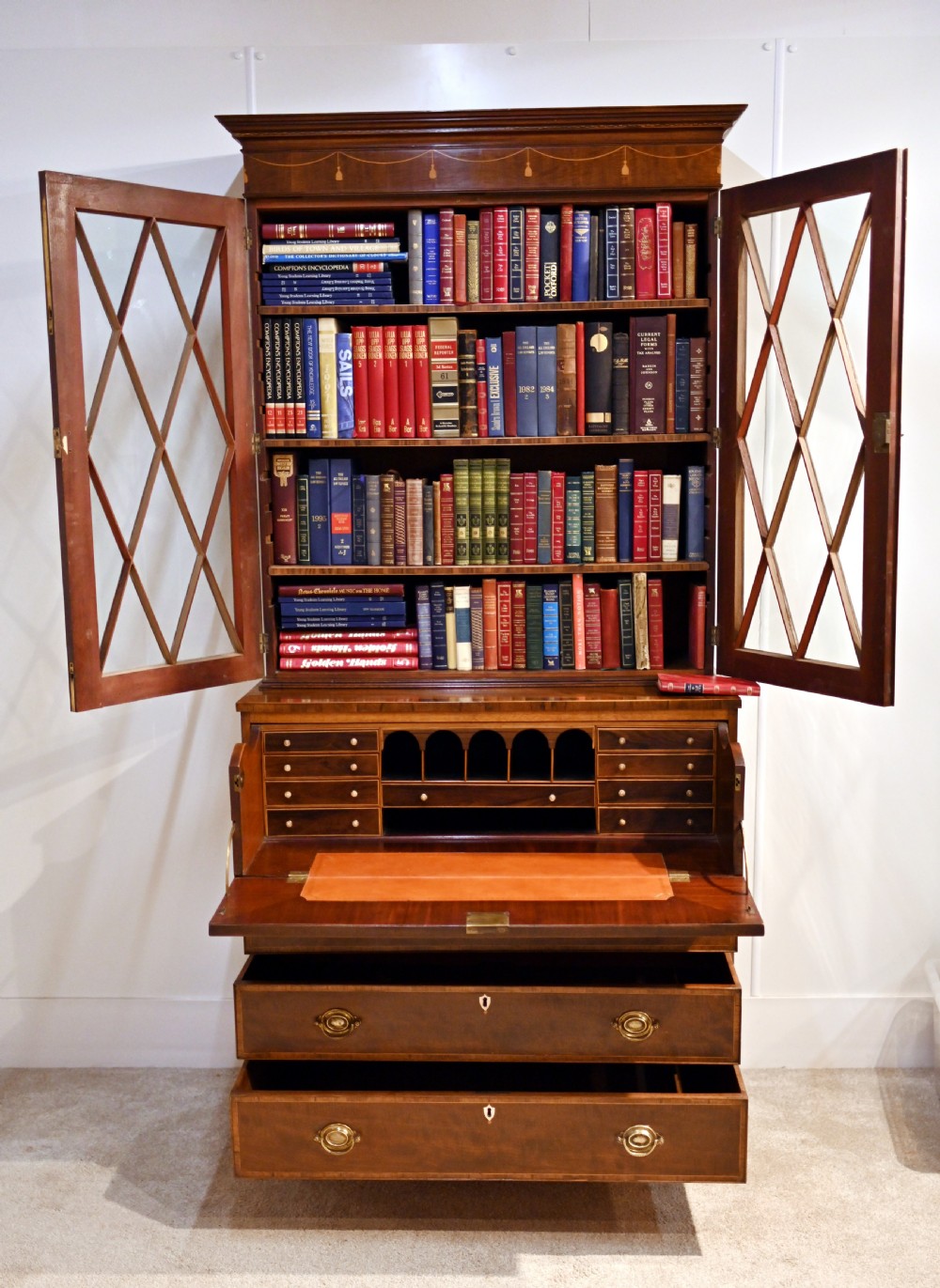 George III Secretaire Bookcase Mahogany Antique 1790 Desk
 View IV