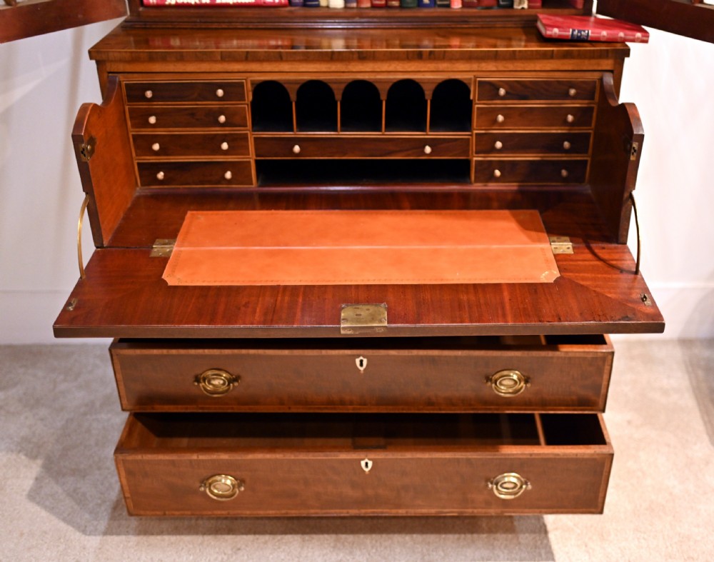 George III Secretaire Bookcase Mahogany Antique 1790 Desk
 View V