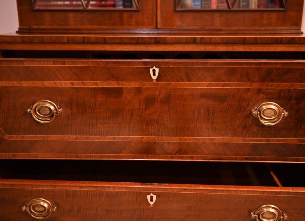 George III Secretaire Bookcase Mahogany Antique 1790 Desk
 View XVI