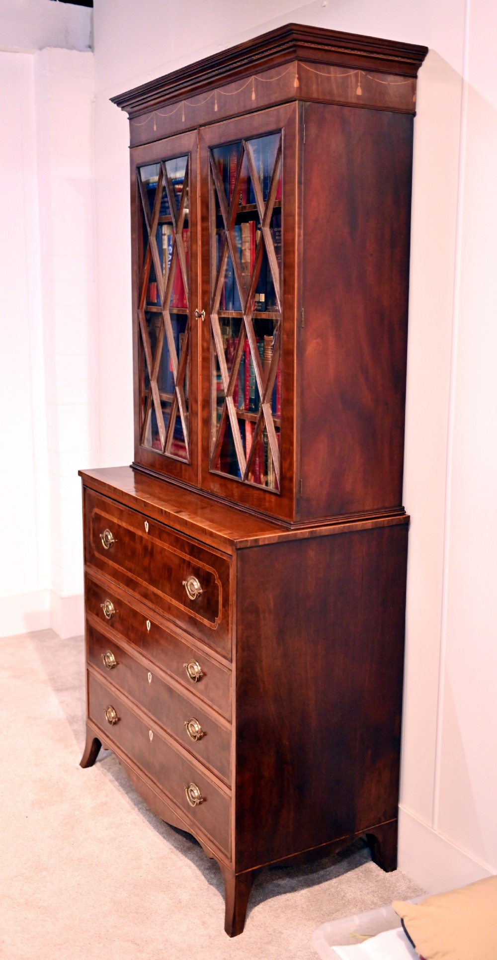 George III Secretaire Bookcase Mahogany Antique 1790 Desk
 View XVII