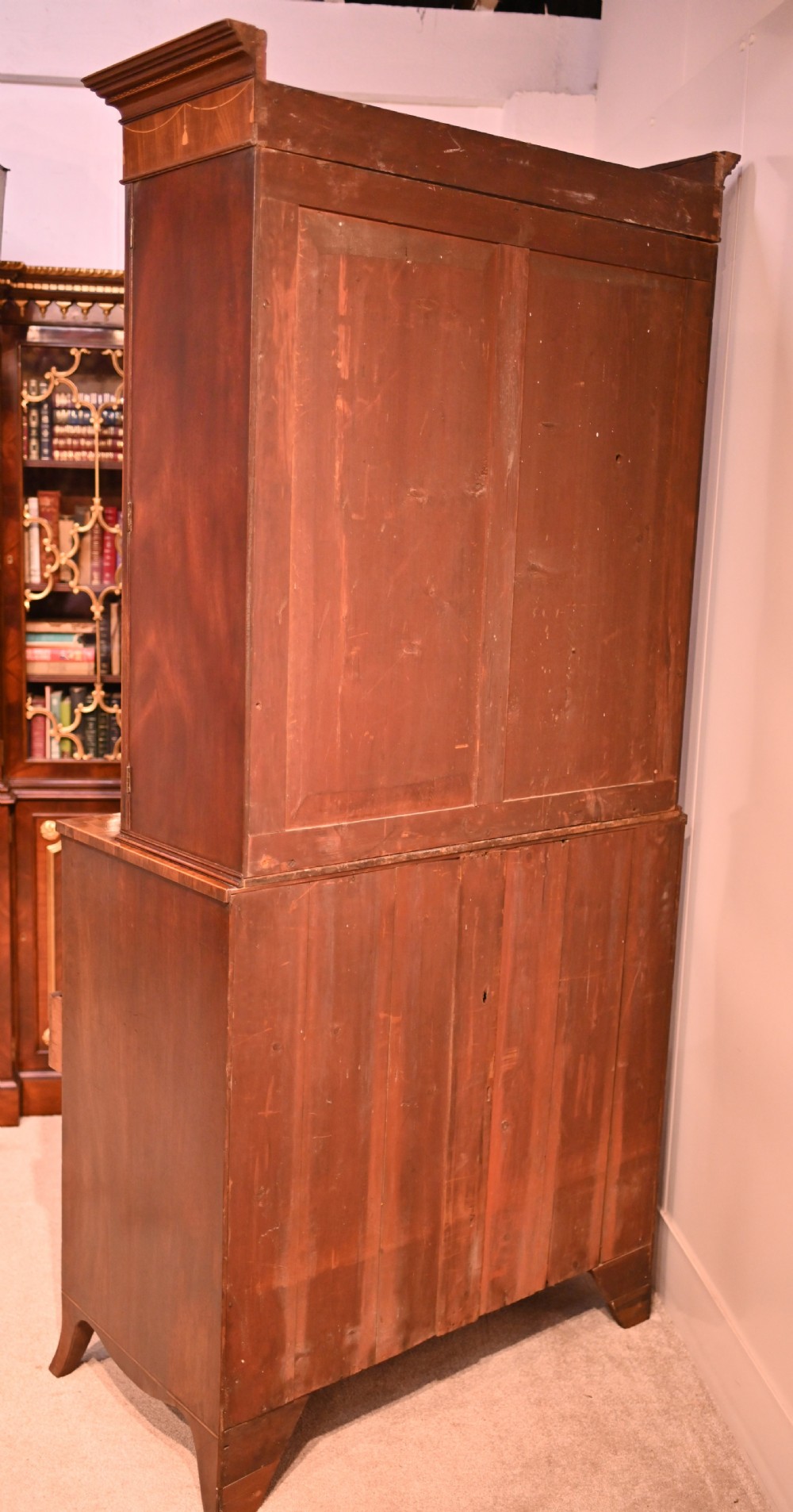 George III Secretaire Bookcase Mahogany Antique 1790 Desk
 View XVIII