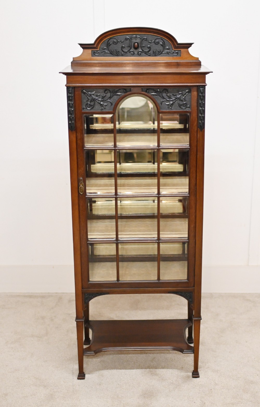 Edwardian Display Cabinet Mahogany Art Nouveau
