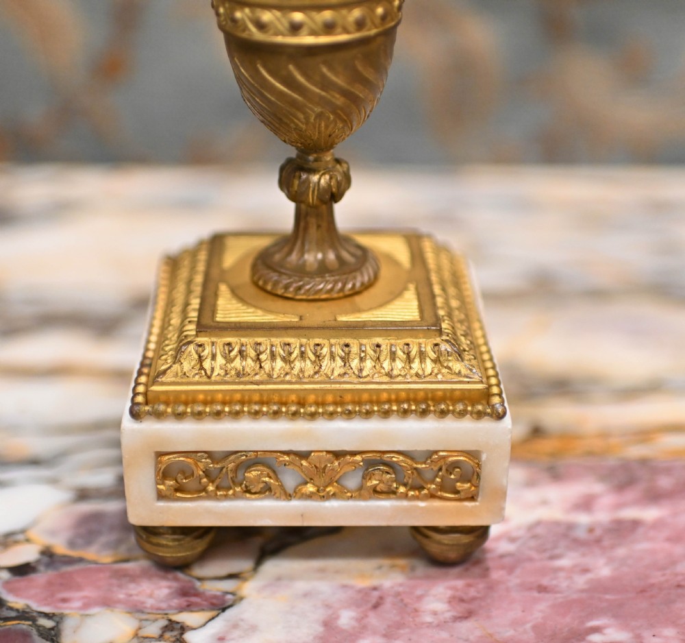 French Gilt Clock Set Garniture Marble Gilt View VIII