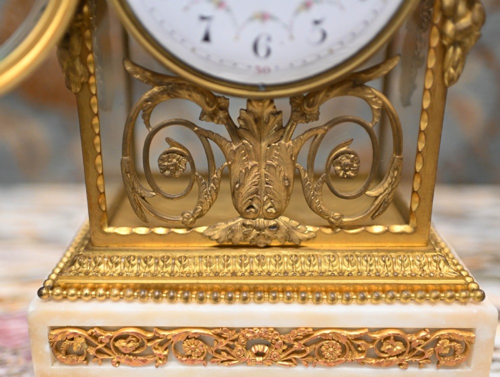 French Gilt Clock Set Garniture Marble Gilt View X