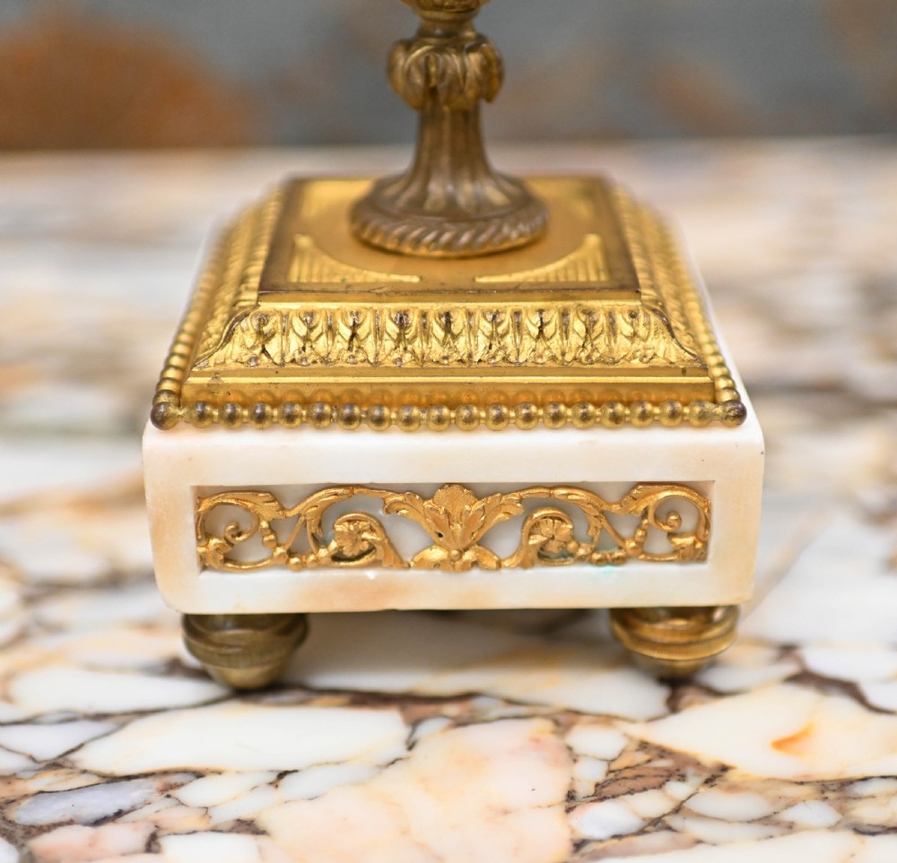 French Gilt Clock Set Garniture Marble Gilt View XIII