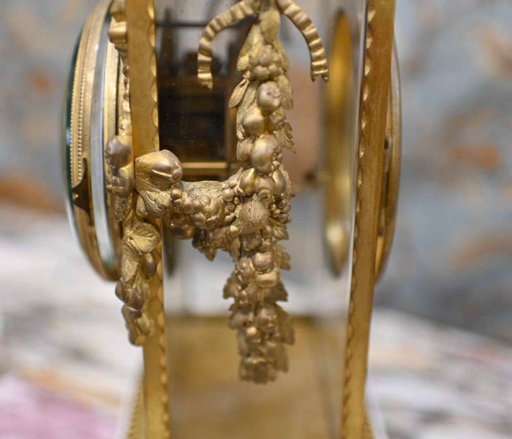French Gilt Clock Set Garniture Marble Gilt View XV
