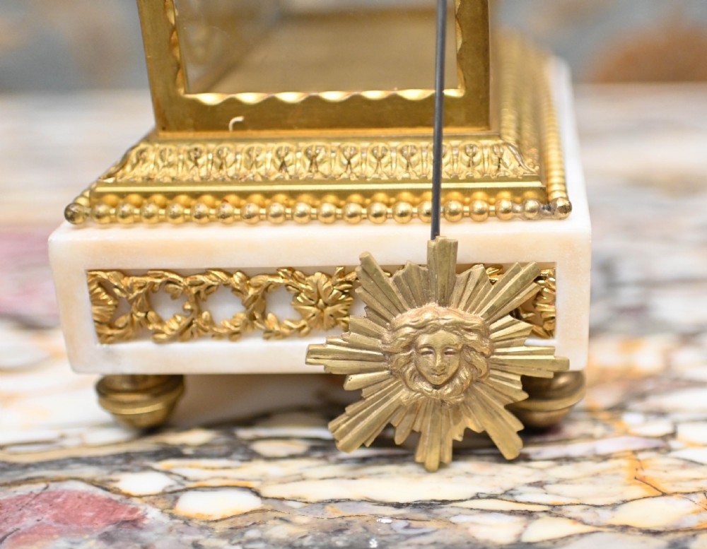 French Gilt Clock Set Garniture Marble Gilt View XVIII