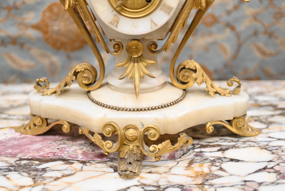 French Gilt Clock Set Garniture Marble Gilt View XXI