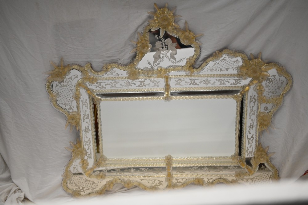 Venetian Mirror Mantle Glass Murano 1920
 View II