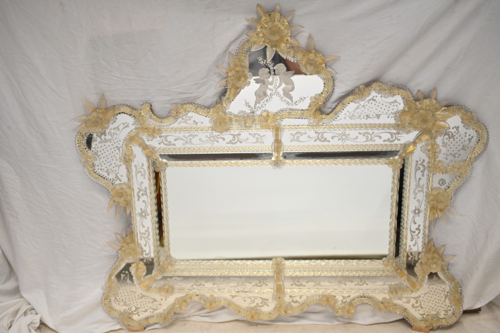 Venetian Mirror Mantle Glass Murano 1920
 View III