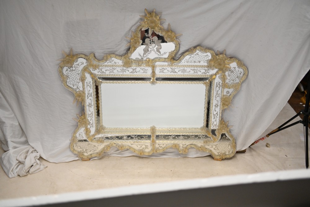 Venetian Mirror Mantle Glass Murano 1920
 View V