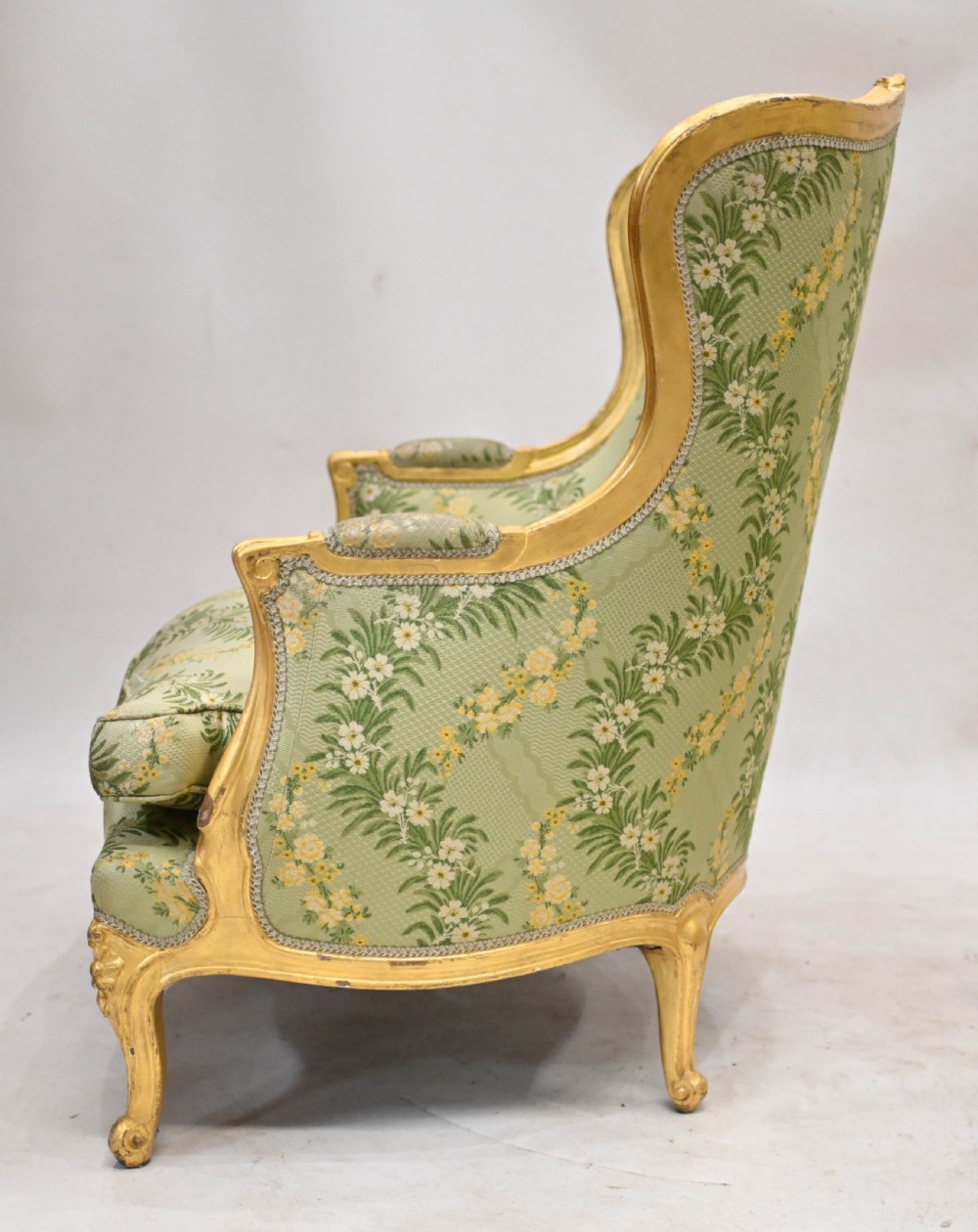 Pair Gilt Arm Chairs French Fauteuils 1920 Tub
 View III
