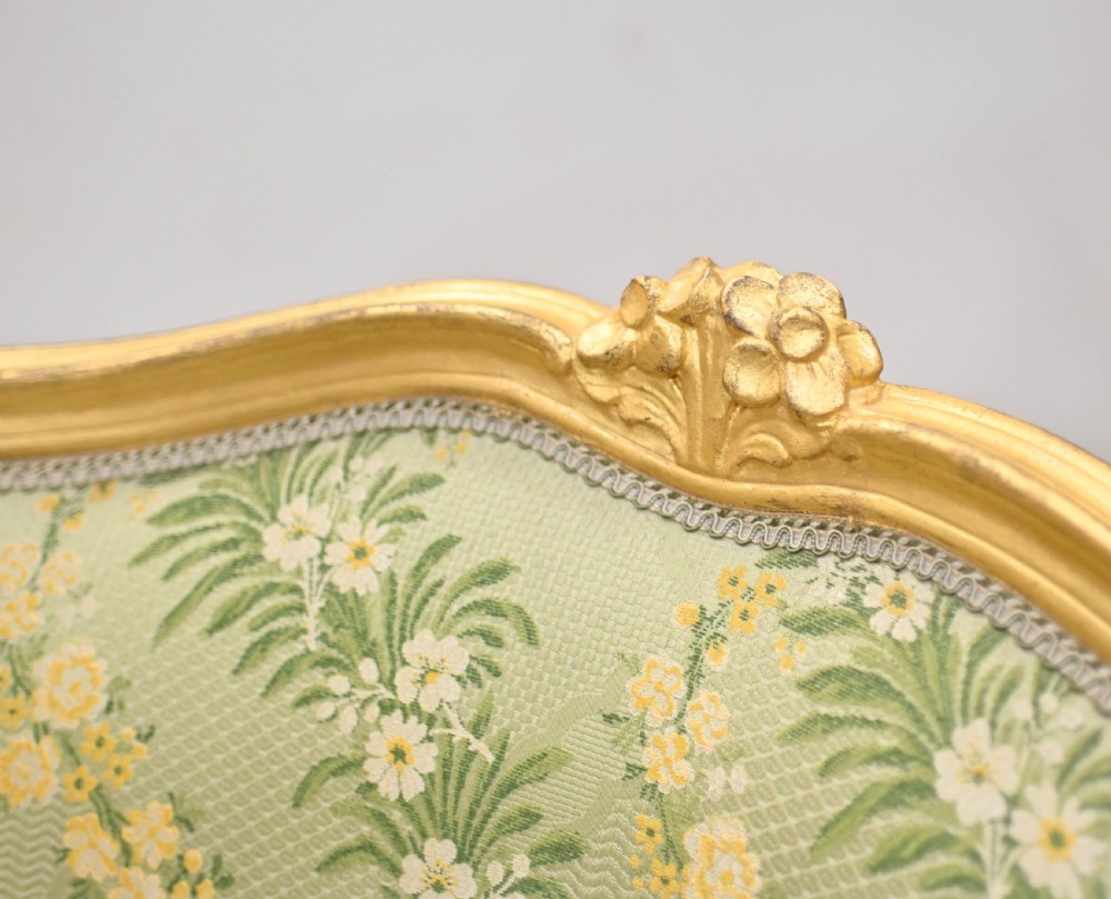 Pair Gilt Arm Chairs French Fauteuils 1920 Tub
 View IV