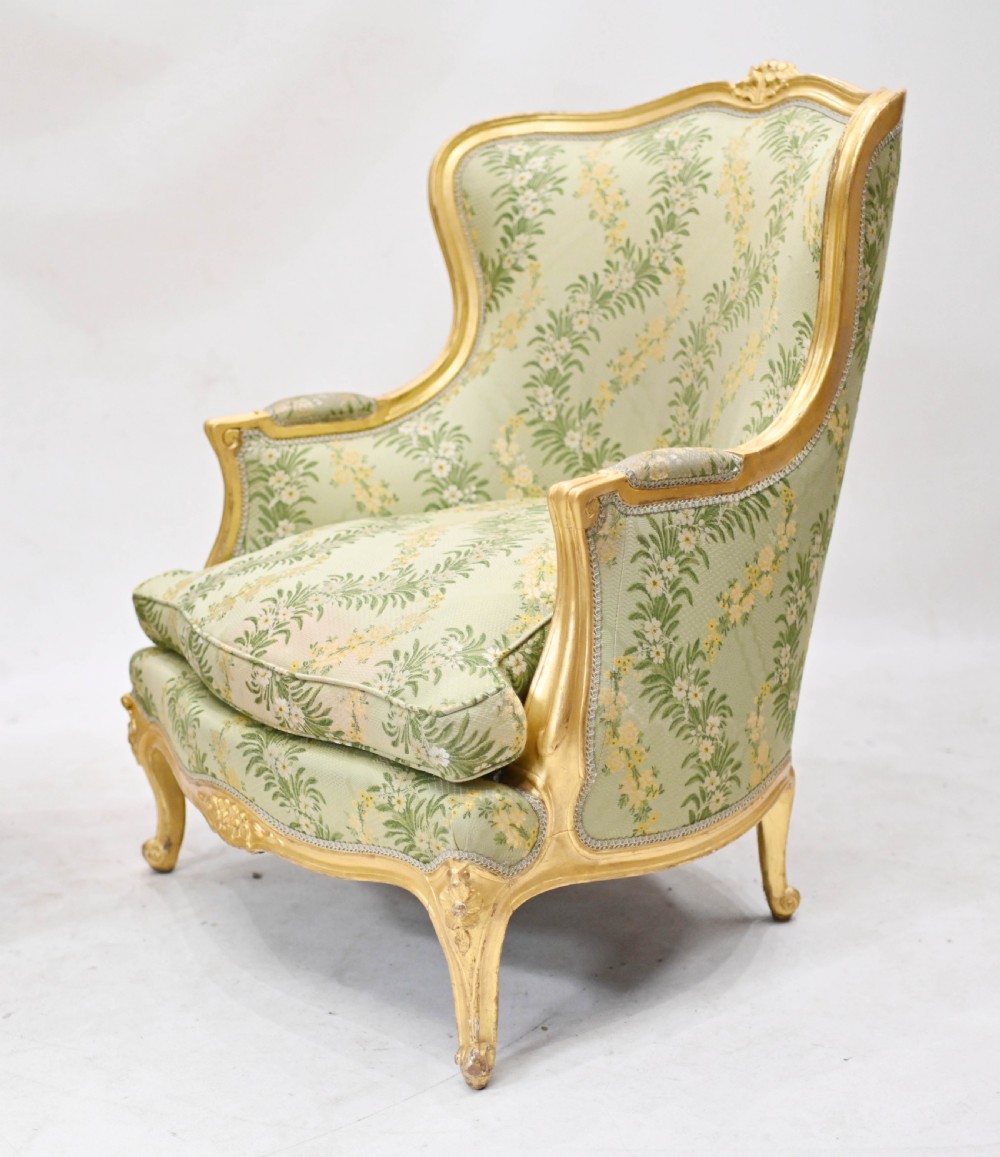 Pair Gilt Arm Chairs French Fauteuils 1920 Tub
 View VII