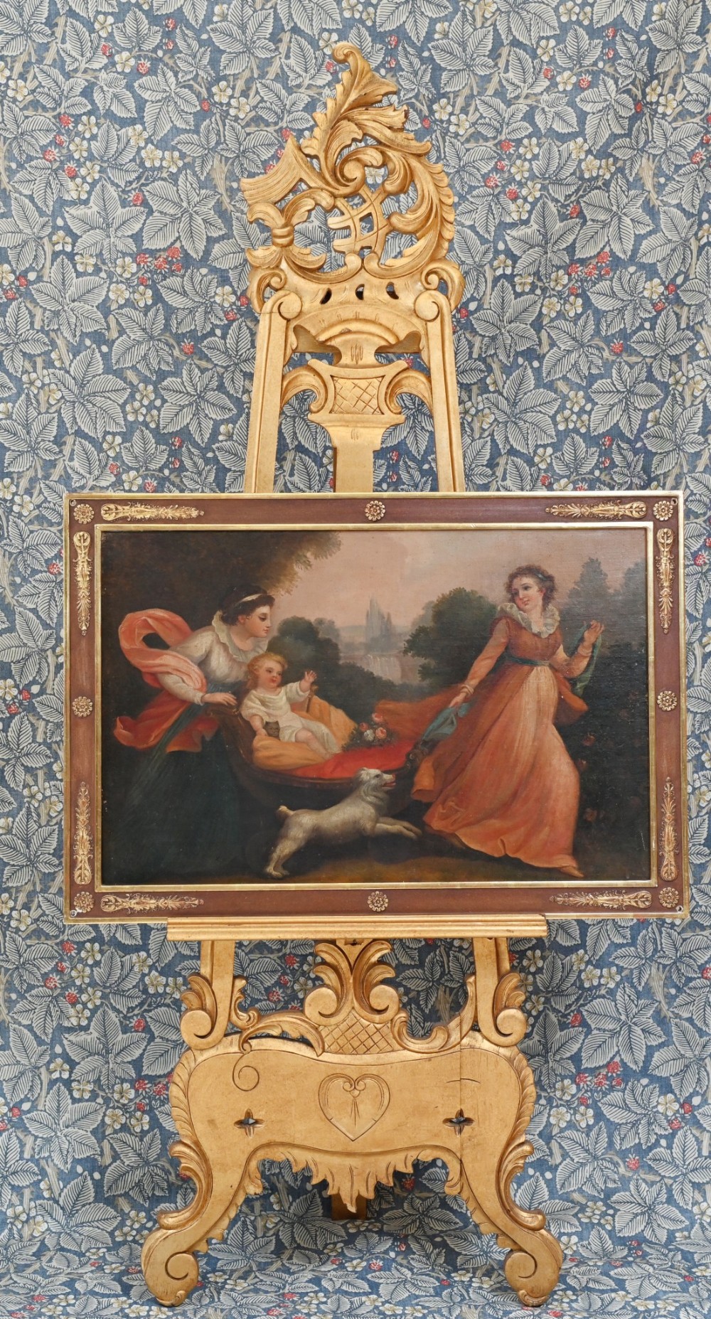 French Antique Oil Painting Lady Portrait Charles X Art 1810