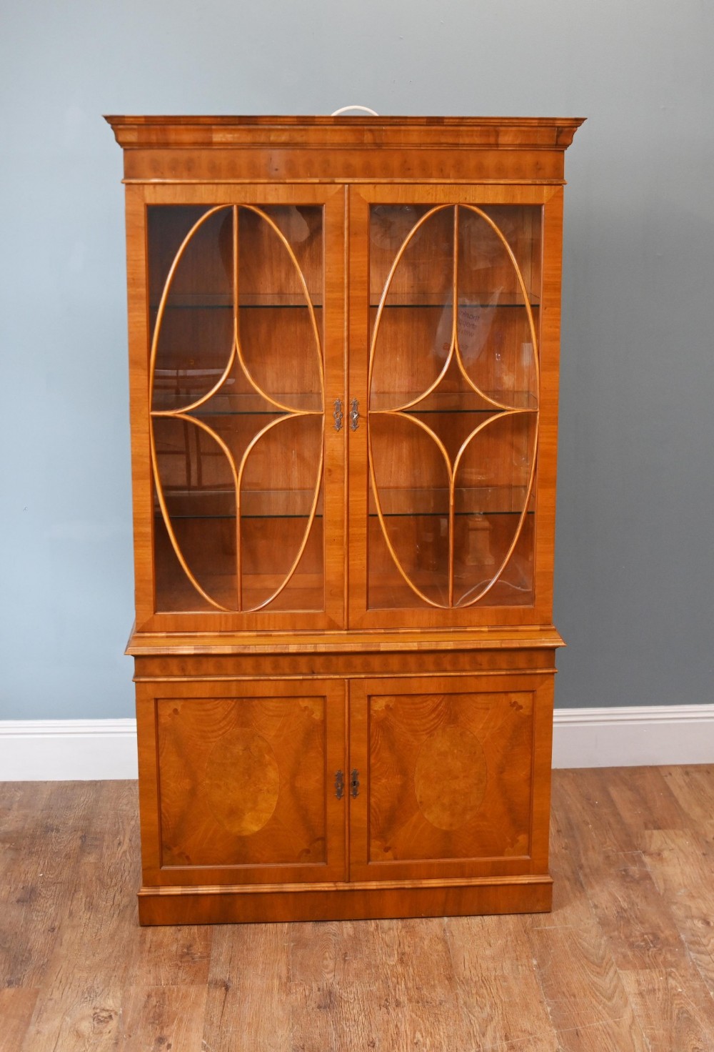 Georgian Revival Library Bookcase Walnut Cabinet