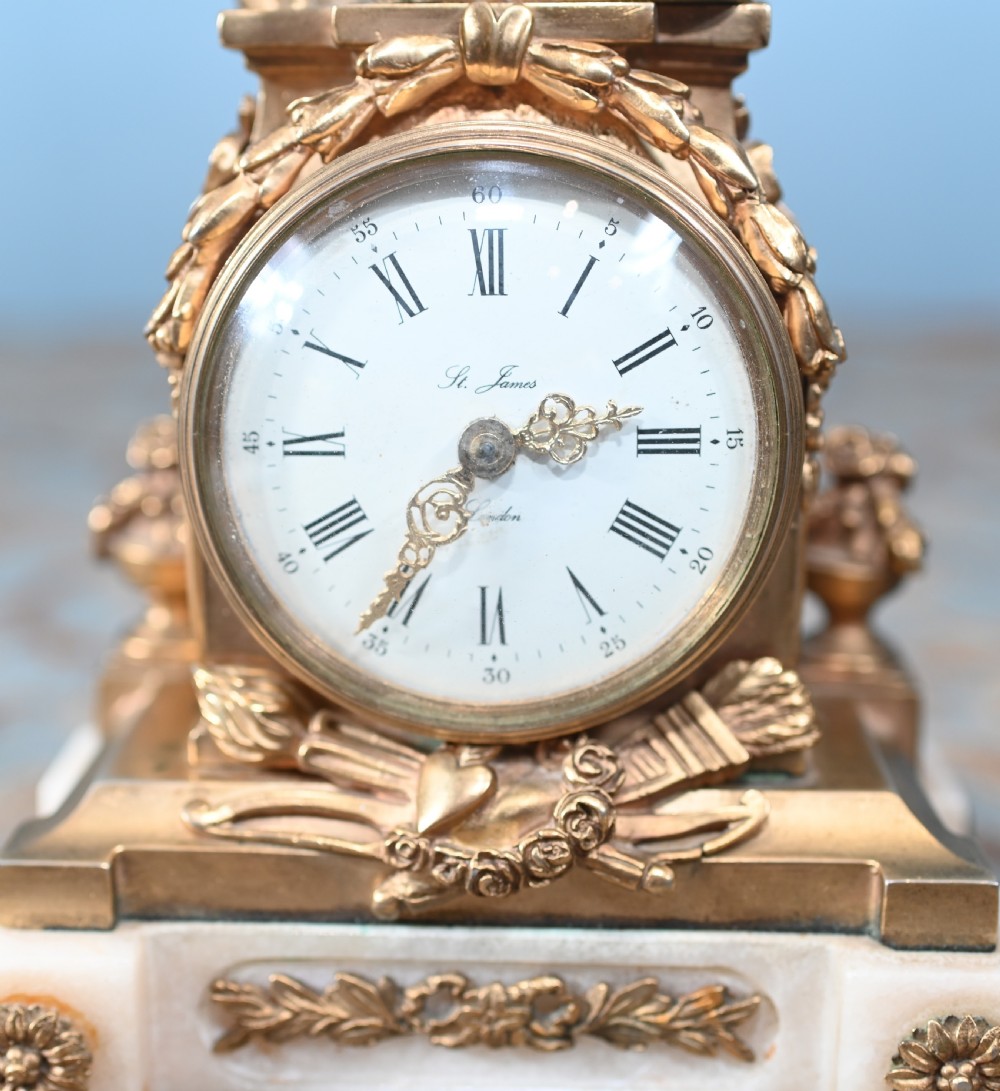 English Gilt Mantel Clock Cherub St James London 1880 View III