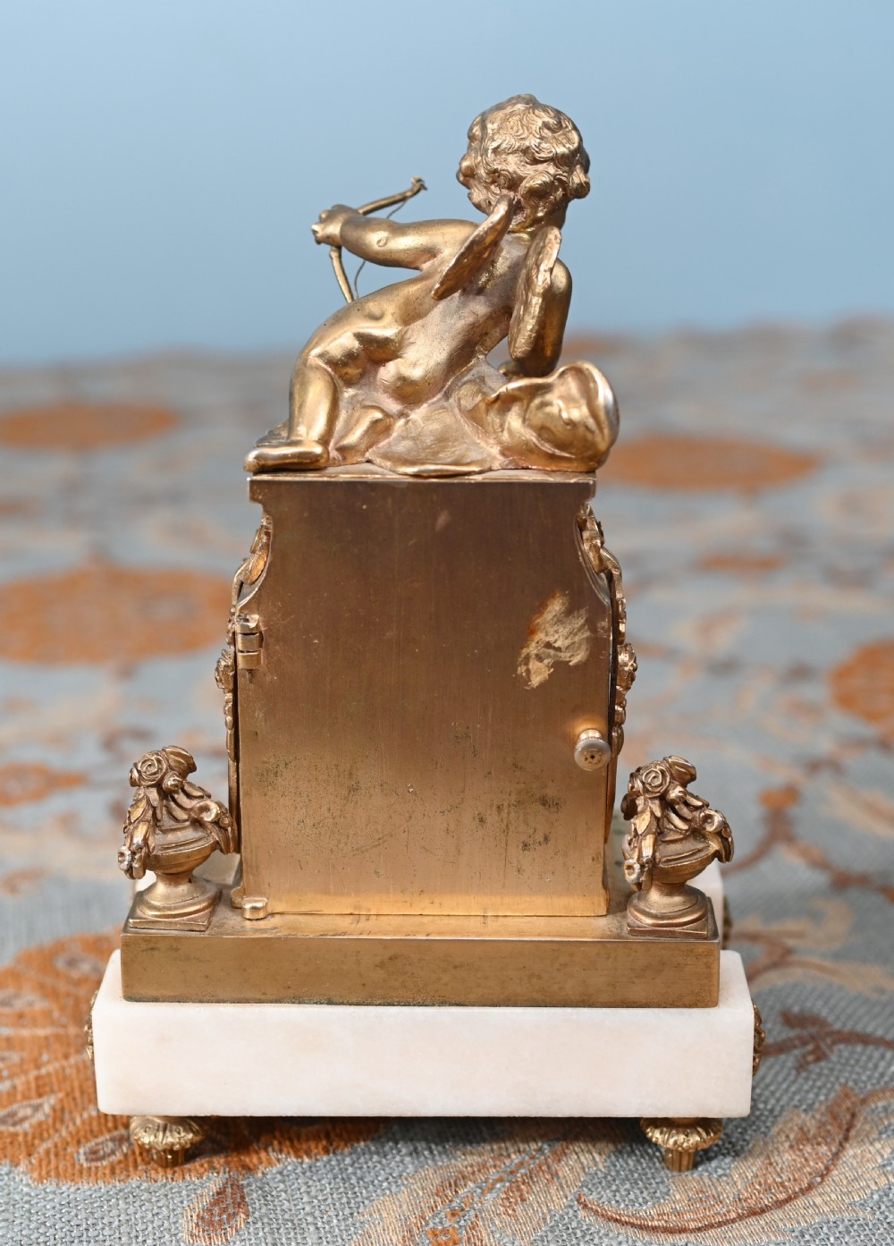 English Gilt Mantel Clock Cherub St James London 1880 View VIII
