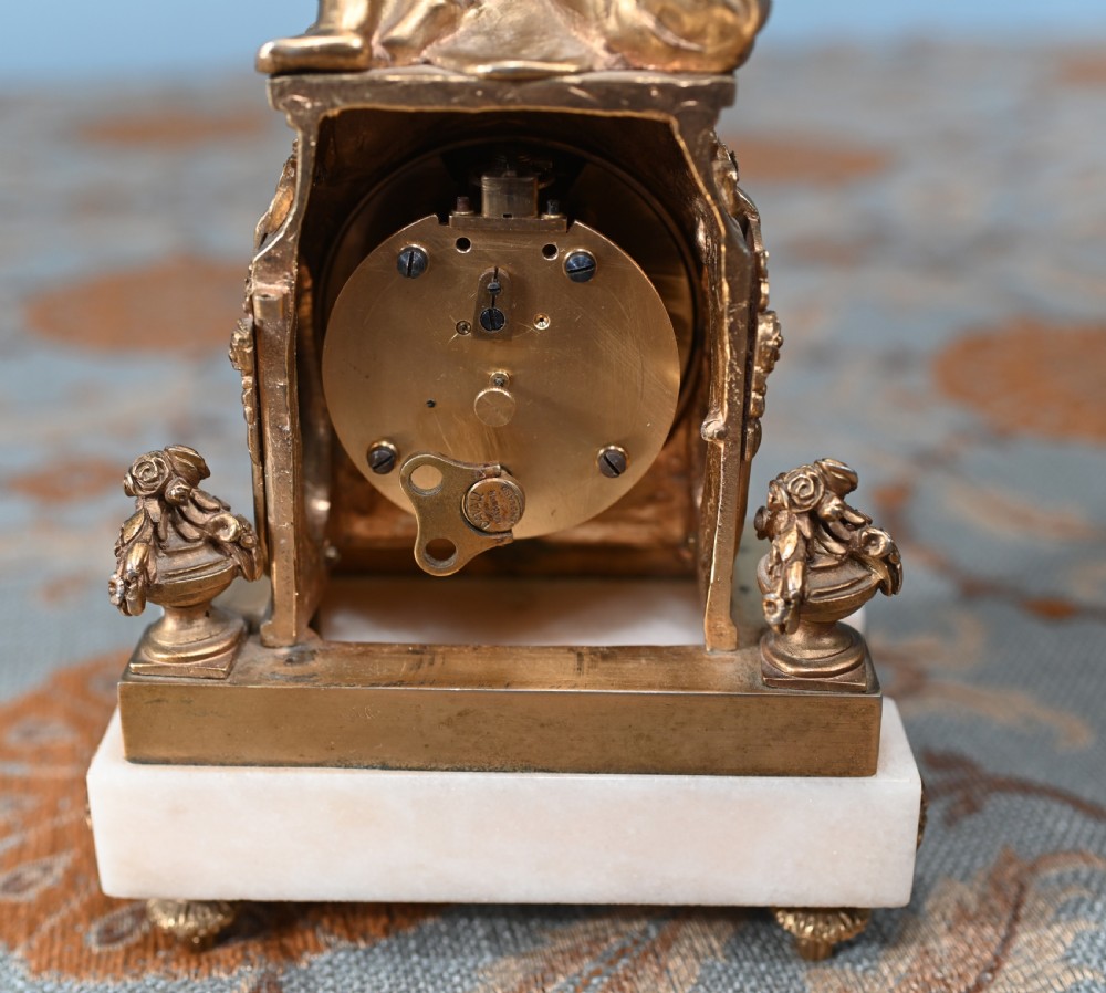 English Gilt Mantel Clock Cherub St James London 1880 View IX