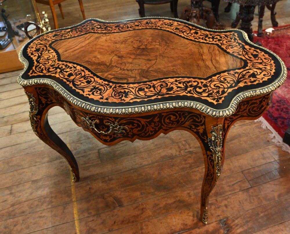 Louis XVI Centre Table Marquetry Inlay Desk 1840