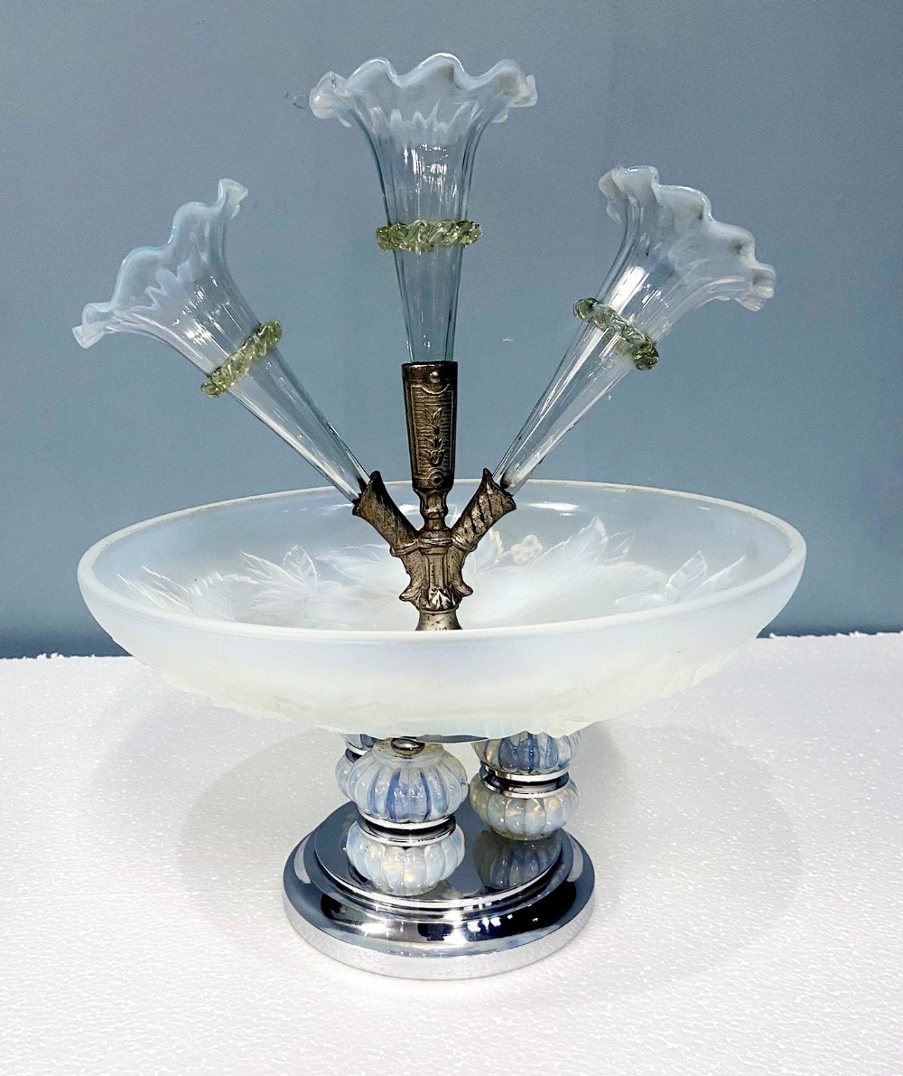 Art Deco Centrepiece Vase Julien Glass France Epergne 1930
