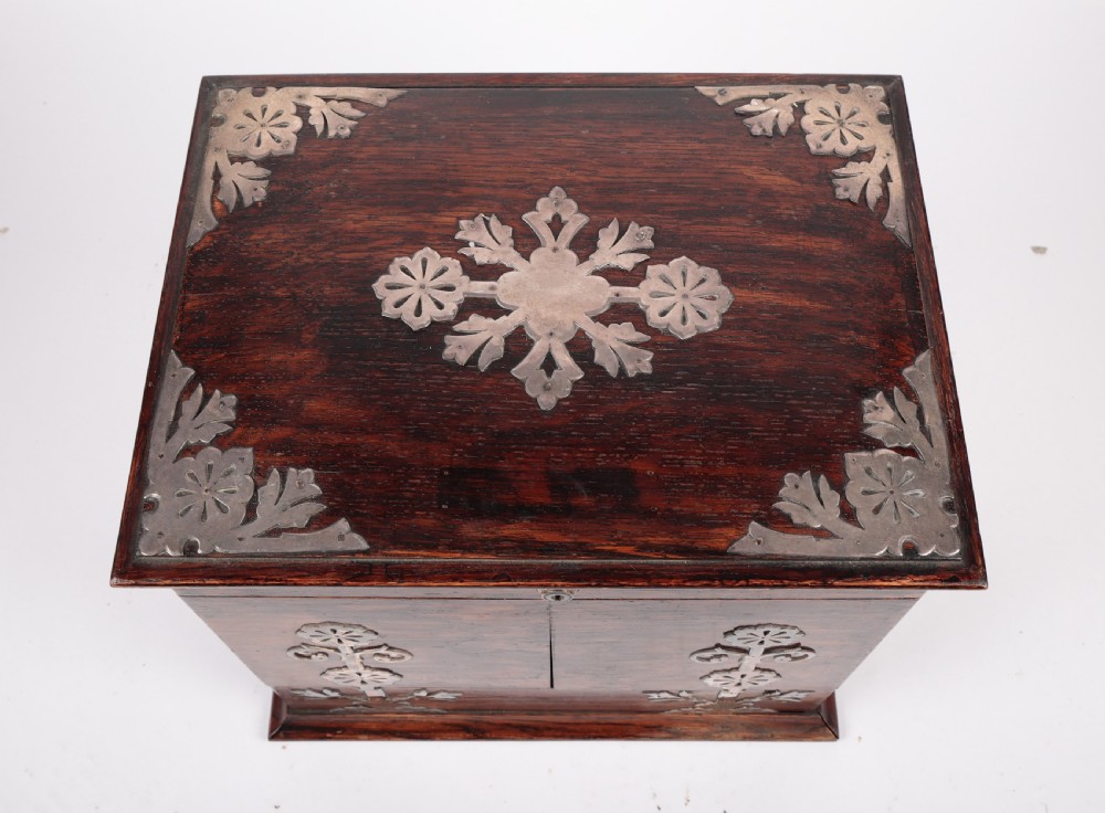 Victorian Tantalus Set Coromandel Mother of Pearl Whisky Drinks Chest