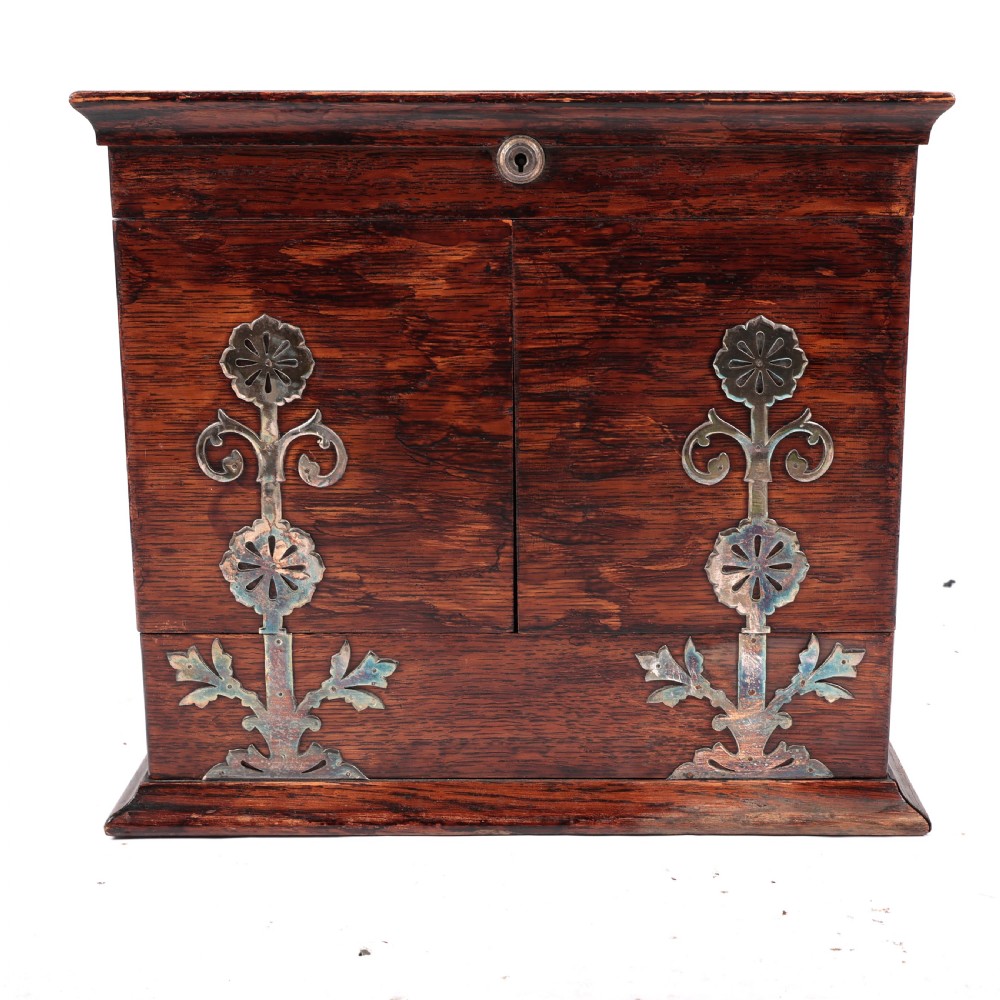 Victorian Tantalus Set Coromandel Mother of Pearl Whisky Drinks Chest View II