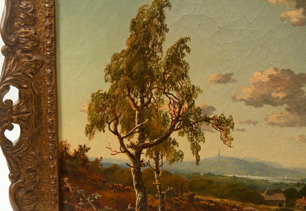 Pair Victorian Oil Paintings English Landscape Pastoral Idyll 1880 View V