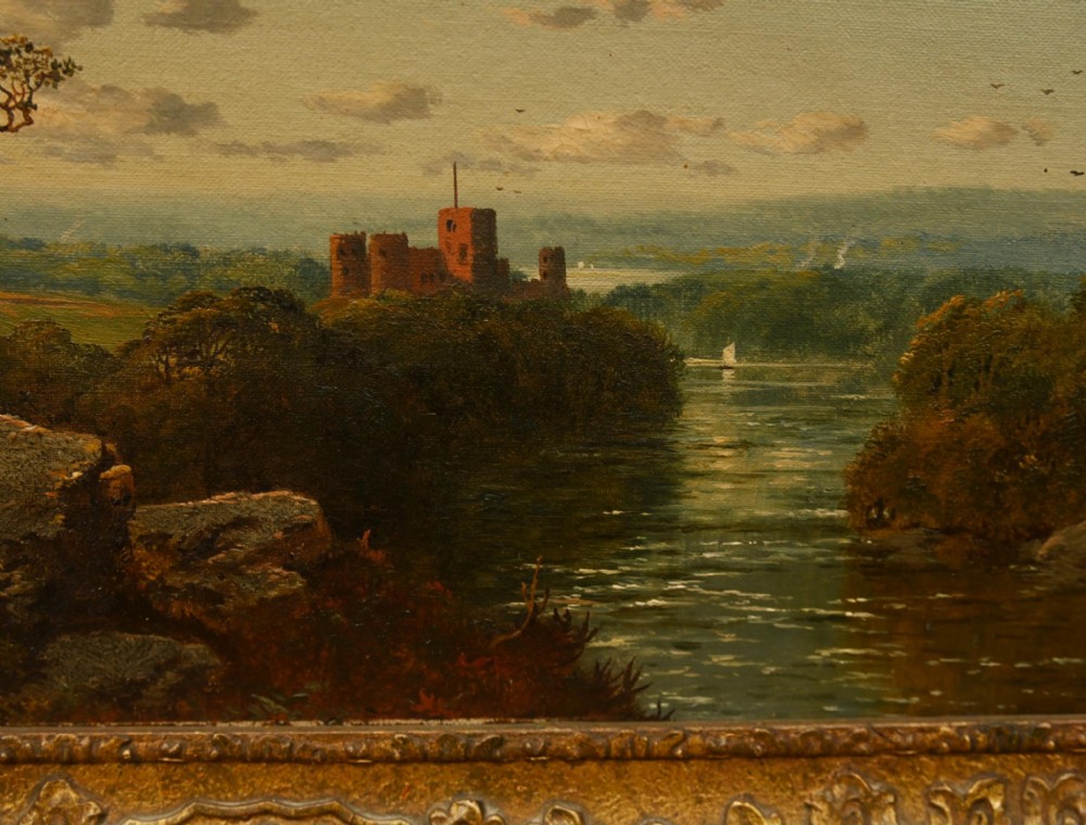 Pair Victorian Oil Paintings English Landscape Pastoral Idyll 1880 View XII