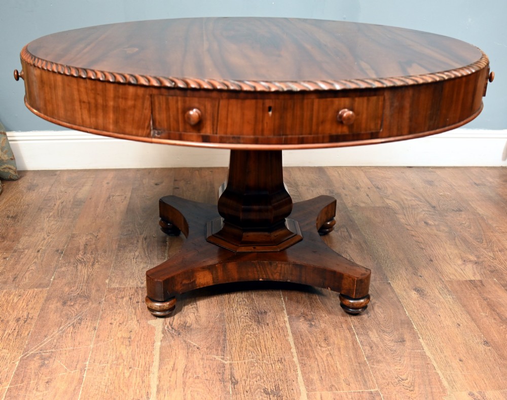 Period Regency Drum Table Centre Mahogany 1820 View IV