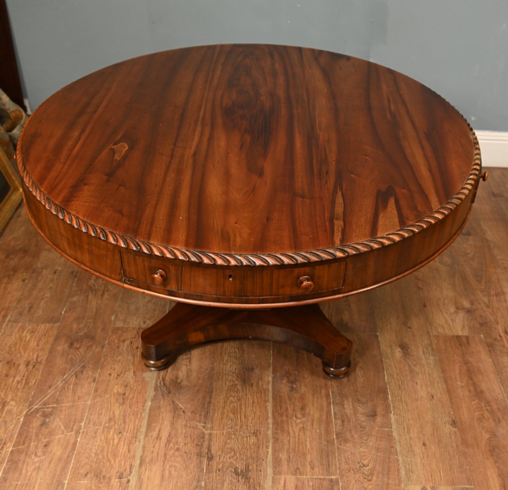 Period Regency Drum Table Centre Mahogany 1820 View V
