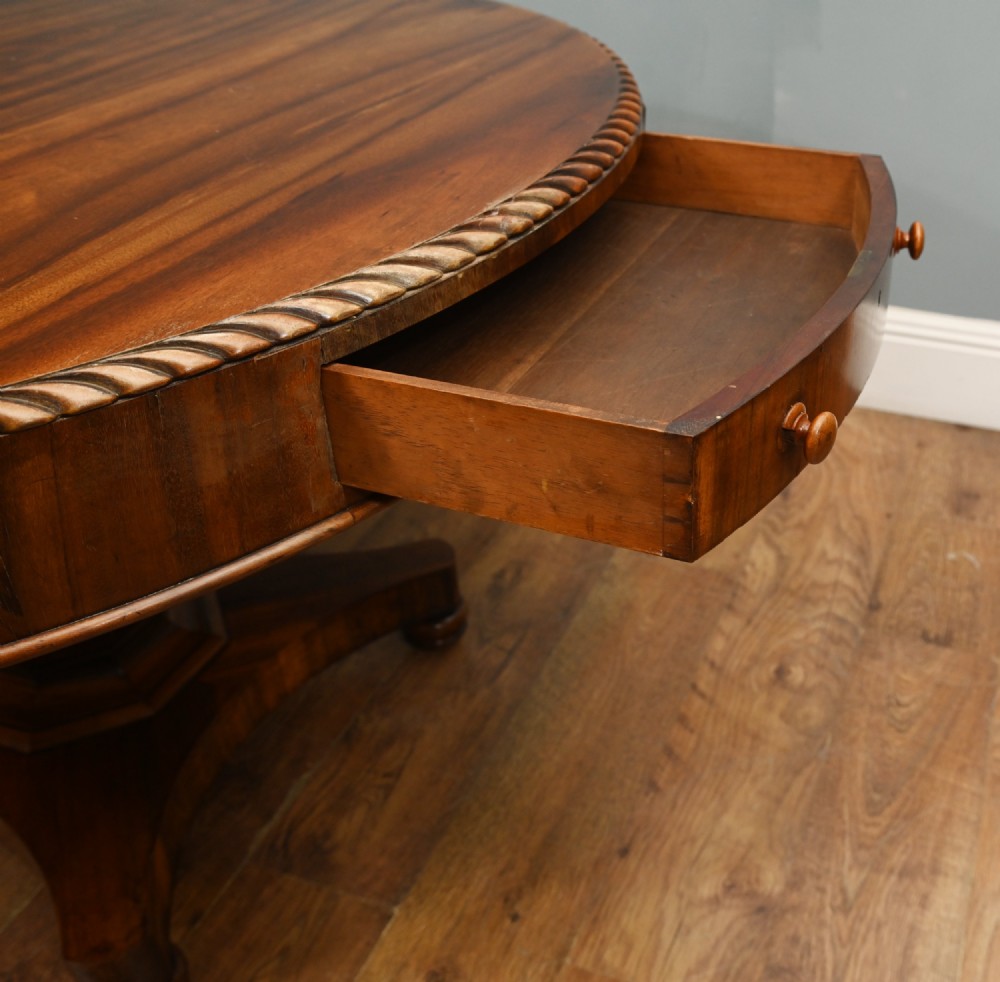 Period Regency Drum Table Centre Mahogany 1820 View VI