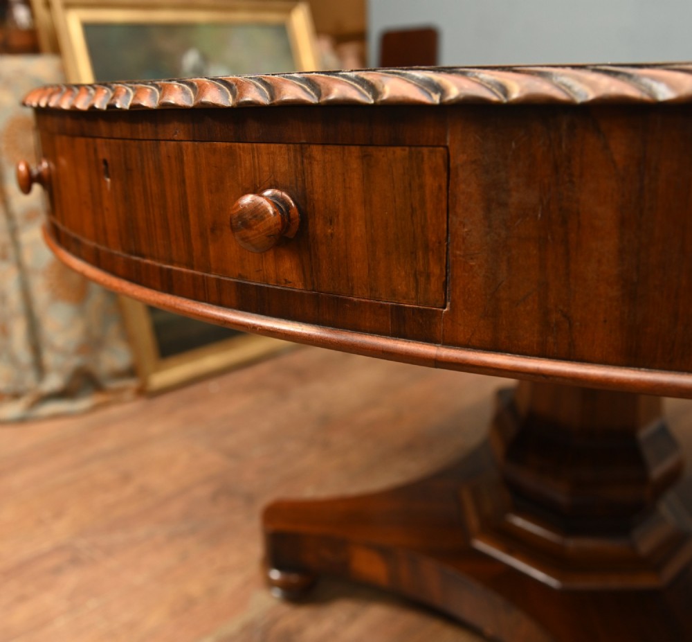 Period Regency Drum Table Centre Mahogany 1820 View IX