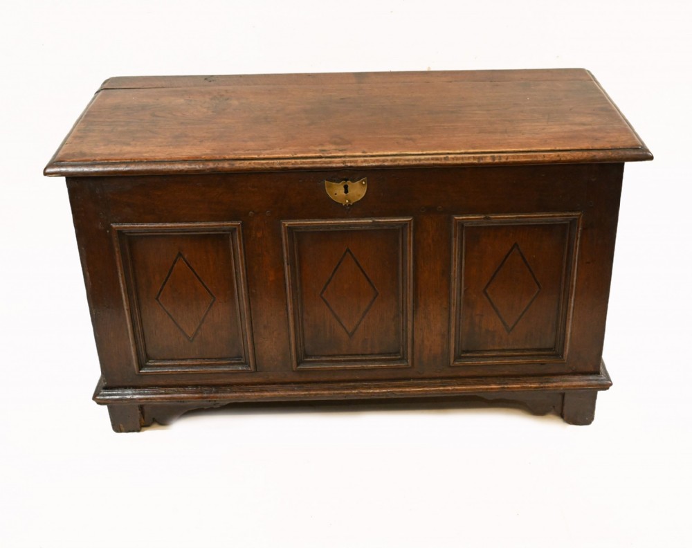 Antique Oak Coffer Chest 17th Century Box