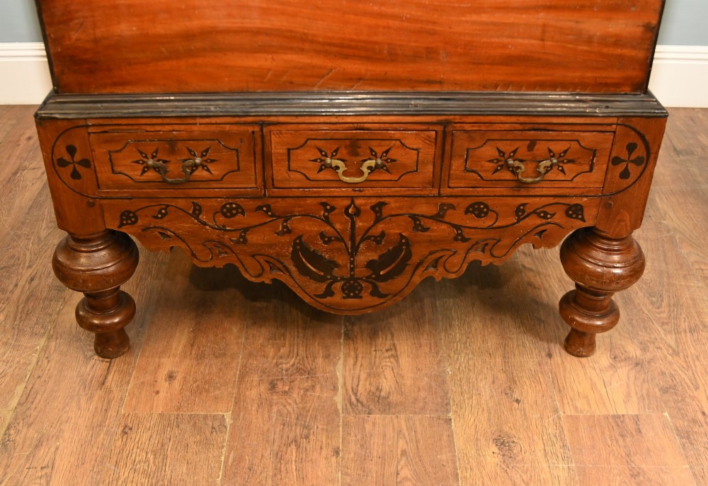 Antique Portuguese Inlaid Linen Trunk Marriage Chest 1800 View II