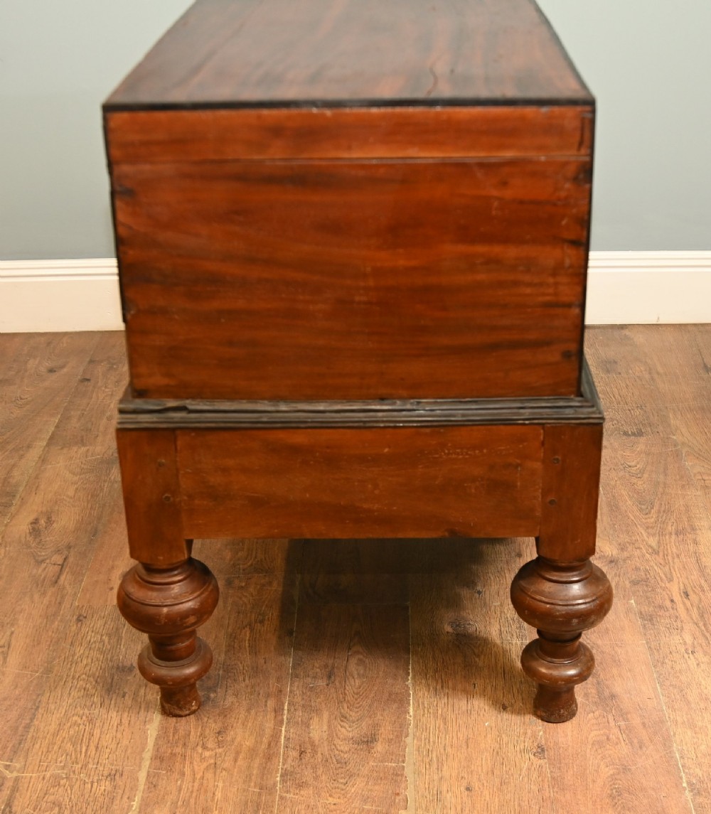 Antique Portuguese Inlaid Linen Trunk Marriage Chest 1800 View VII