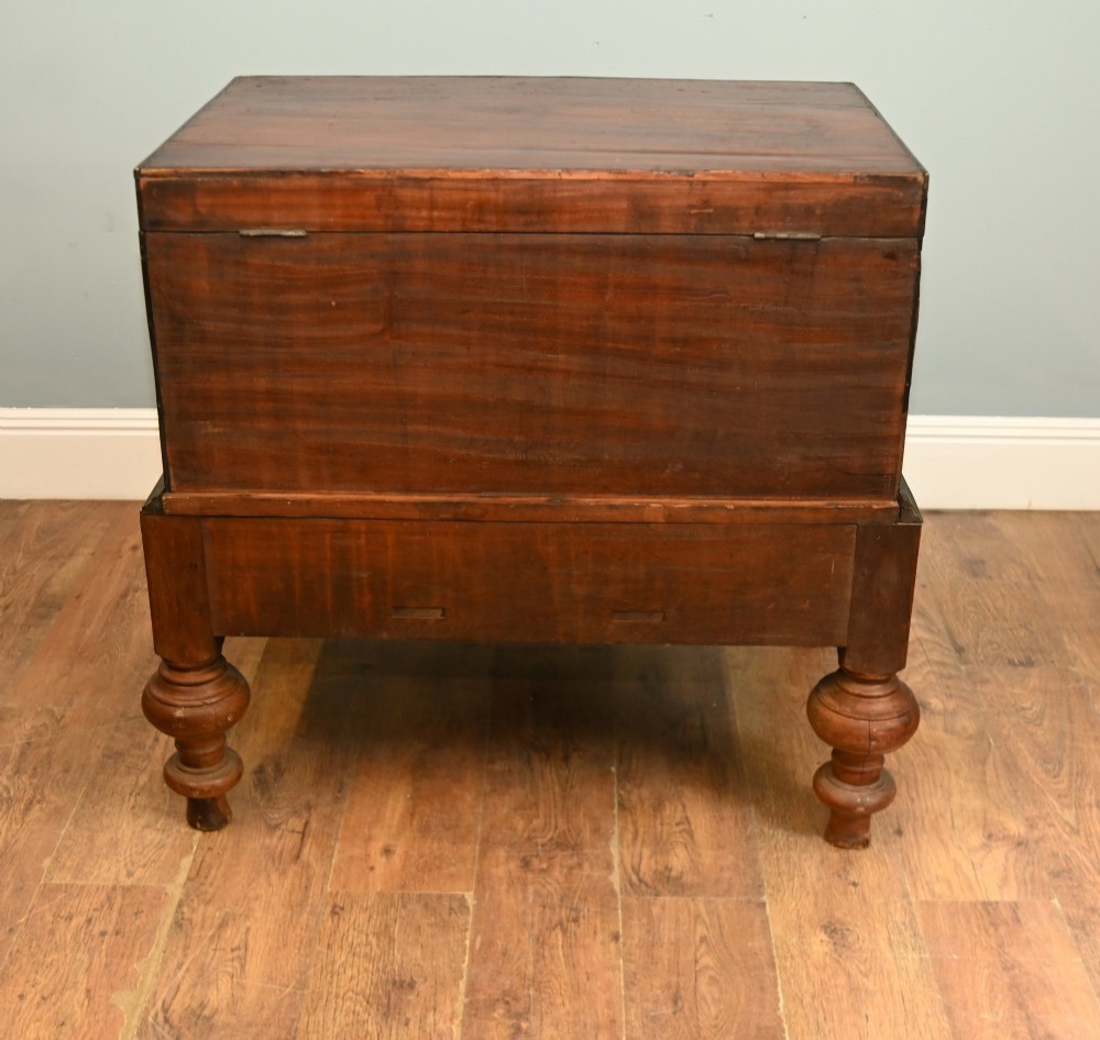 Antique Portuguese Inlaid Linen Trunk Marriage Chest 1800 View VIII
