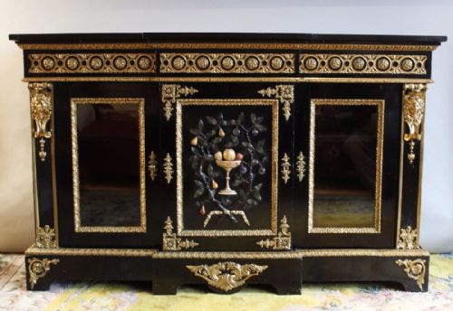 19th Century Ebonised and Ormolu Mounted Credenza