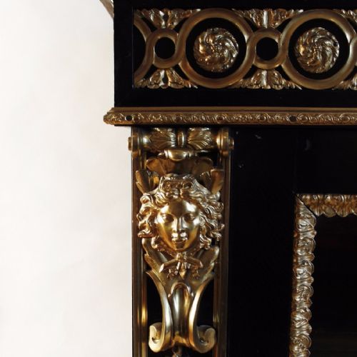 fig 1. 19th Century Ebonised and Ormolu Mounted Credenza