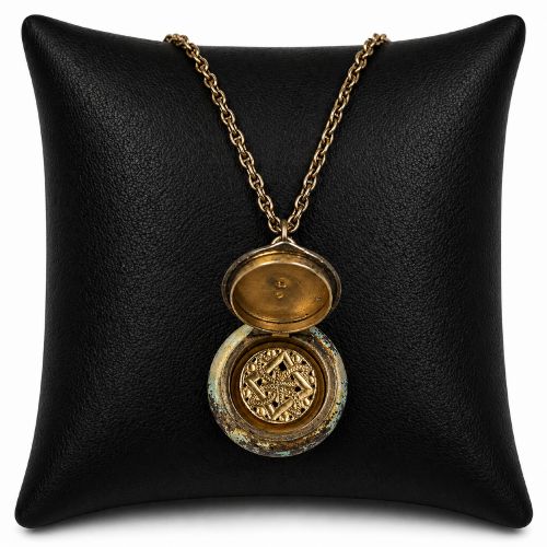 RARE VIENNESE ENAMEL LOCKET EARLY 19TH CENTRURY DOUBLE SIDED - ADDITIONAL PHOTO 1