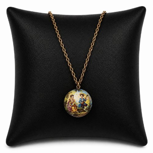 RARE VIENNESE ENAMEL LOCKET EARLY 19TH CENTRURY DOUBLE SIDED - ADDITIONAL PHOTO 2