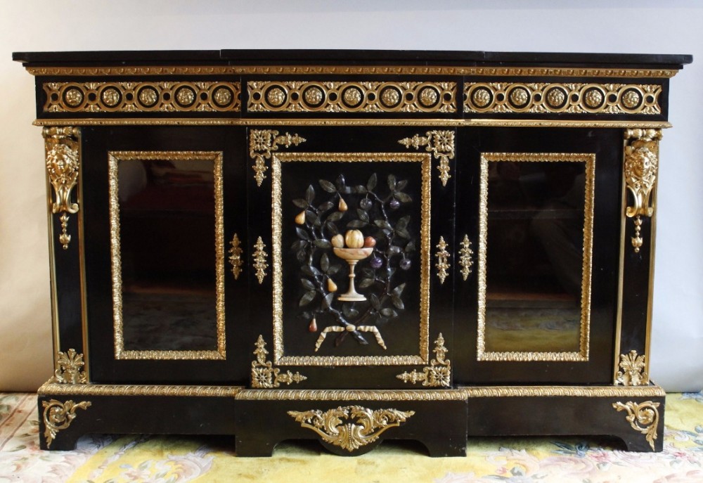 19th Century Ebonised and Ormolu Mounted Credenza