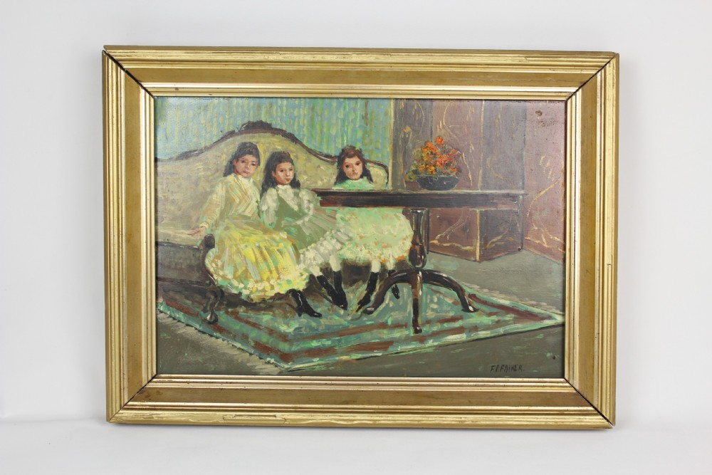 Oil Painting of Three Beautiful Girls