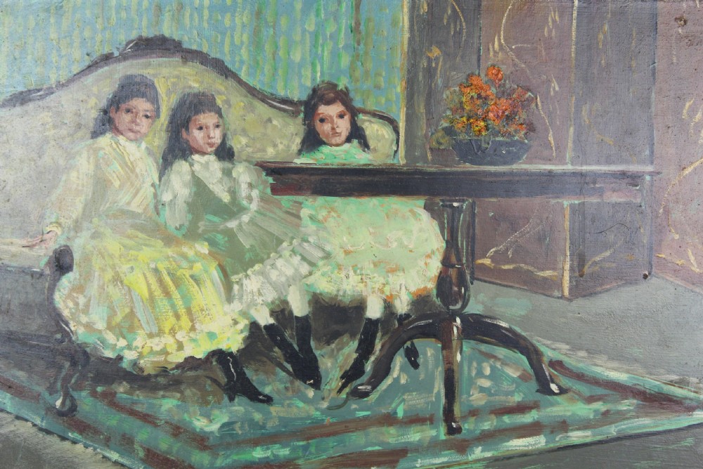 Oil Painting of Three Beautiful Girls View III