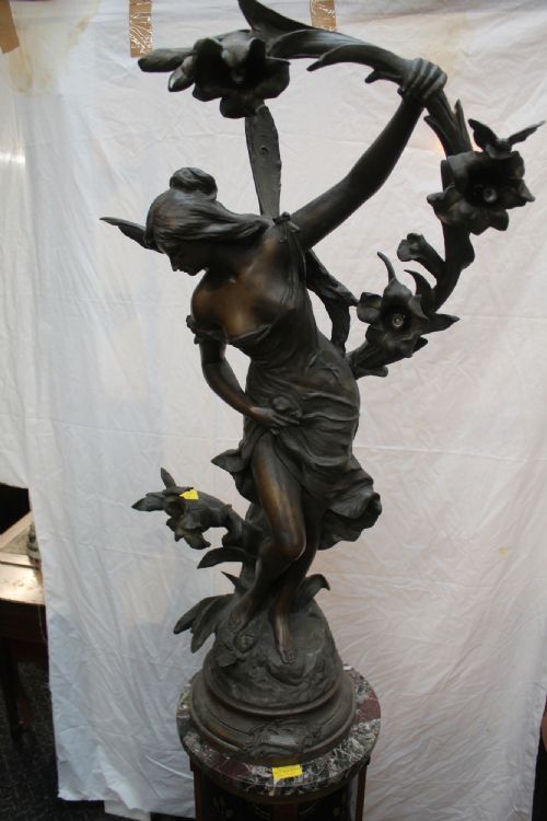 Large Spelter Lamp