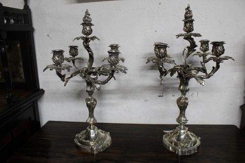 A Pair Plated Candelabra