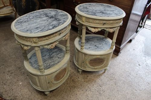 Pair Oval Bedsides