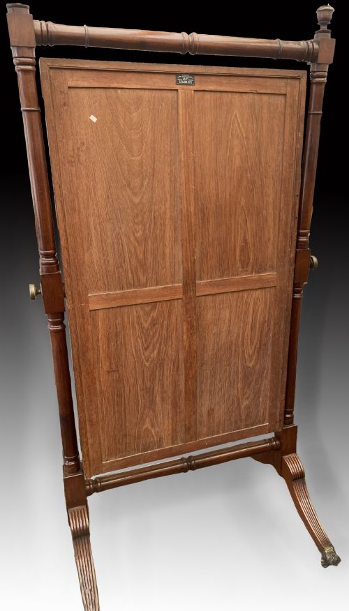 A LARGE REGENCY MAHOGANY CHEVAL MIRROR C1810 - ADDITIONAL PHOTO 3