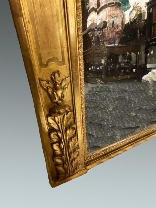A LARGE ANTIQUE FRENCH DECORATIVE GILT MIRROR CIRCA 1870 - ADDITIONAL PHOTO 6