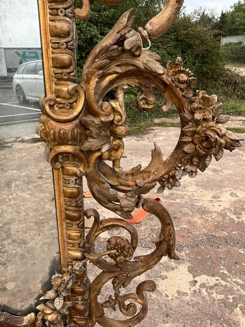 AN UNUSUALLY LARGE FRENCH BORDER MIRROR C1850 - ADDITIONAL PHOTO 3